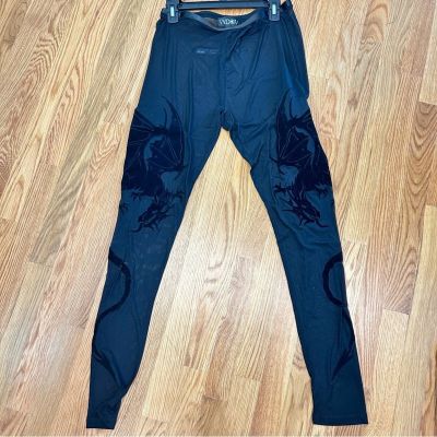 WIDOW dolls kill Sheer mesh velvet dragon legging stocking layer black